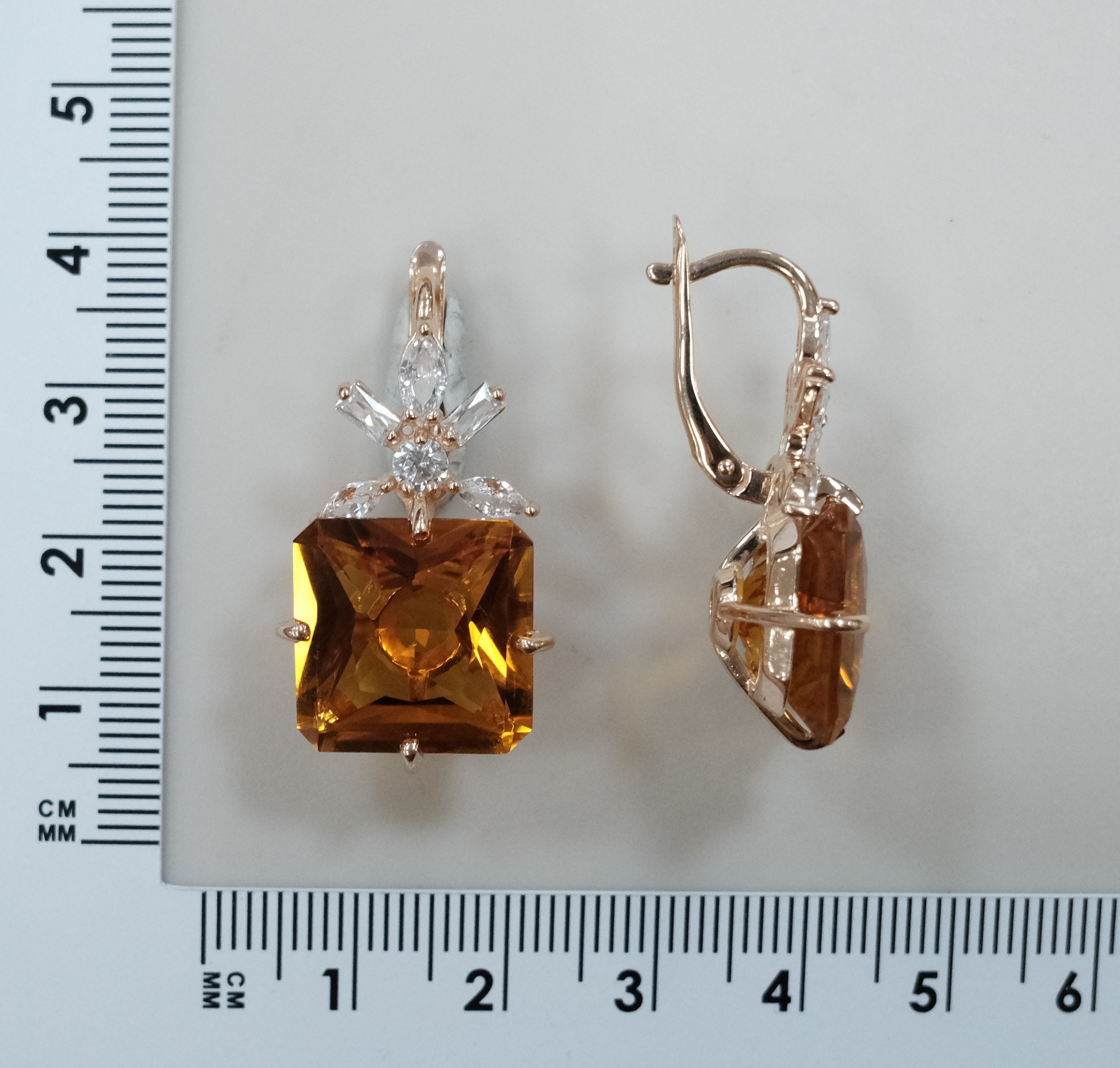 Серебряные серьги с цитринами